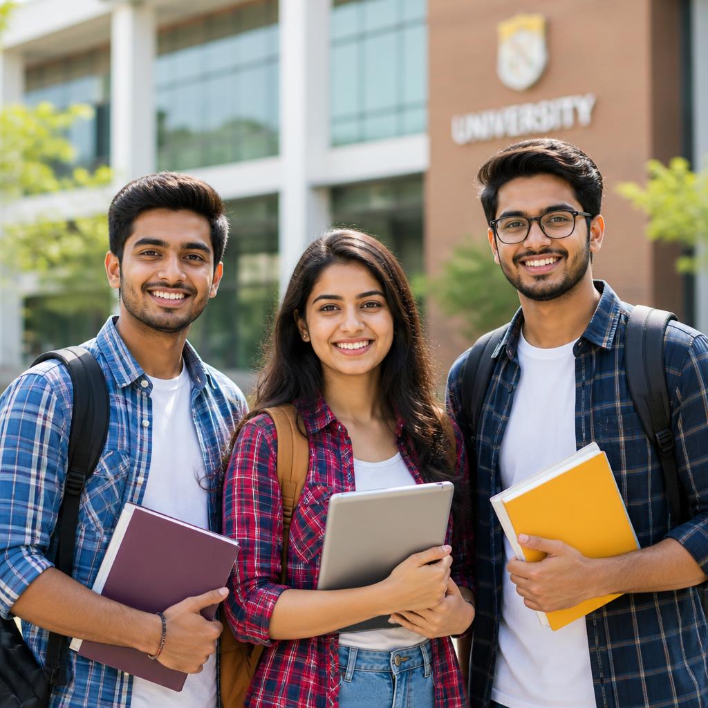 Students on university campus
